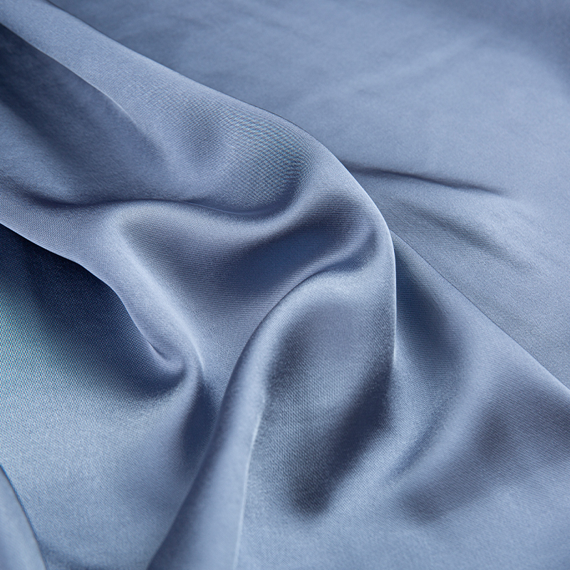 HY263 modrá 150cm 240GSM kepr imitácia acetátu CEY Pure Polyester saténová dámska odevná látka